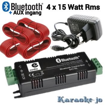 Bluetooth 4.0 versterker Aux 4 x 15 Watt RMS B428BLKJ